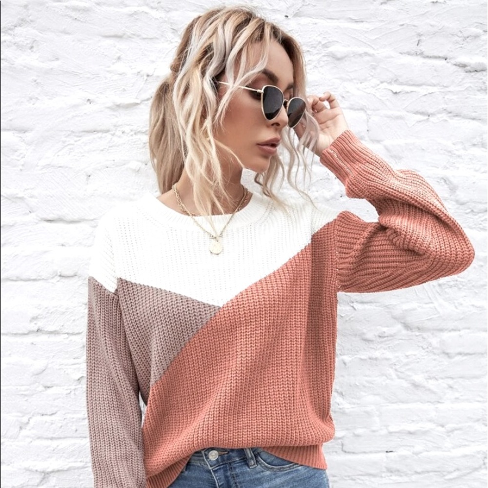 ColorBlock Drop Shoulder Sweater
